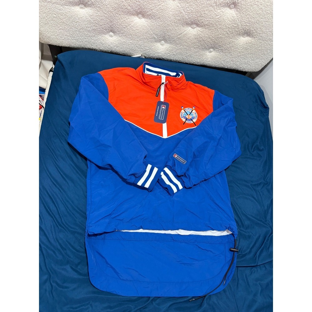 Boathouse Wildwood Crest Beach Patrol Quarter Zip Windbreaker Blue Orange Mens S